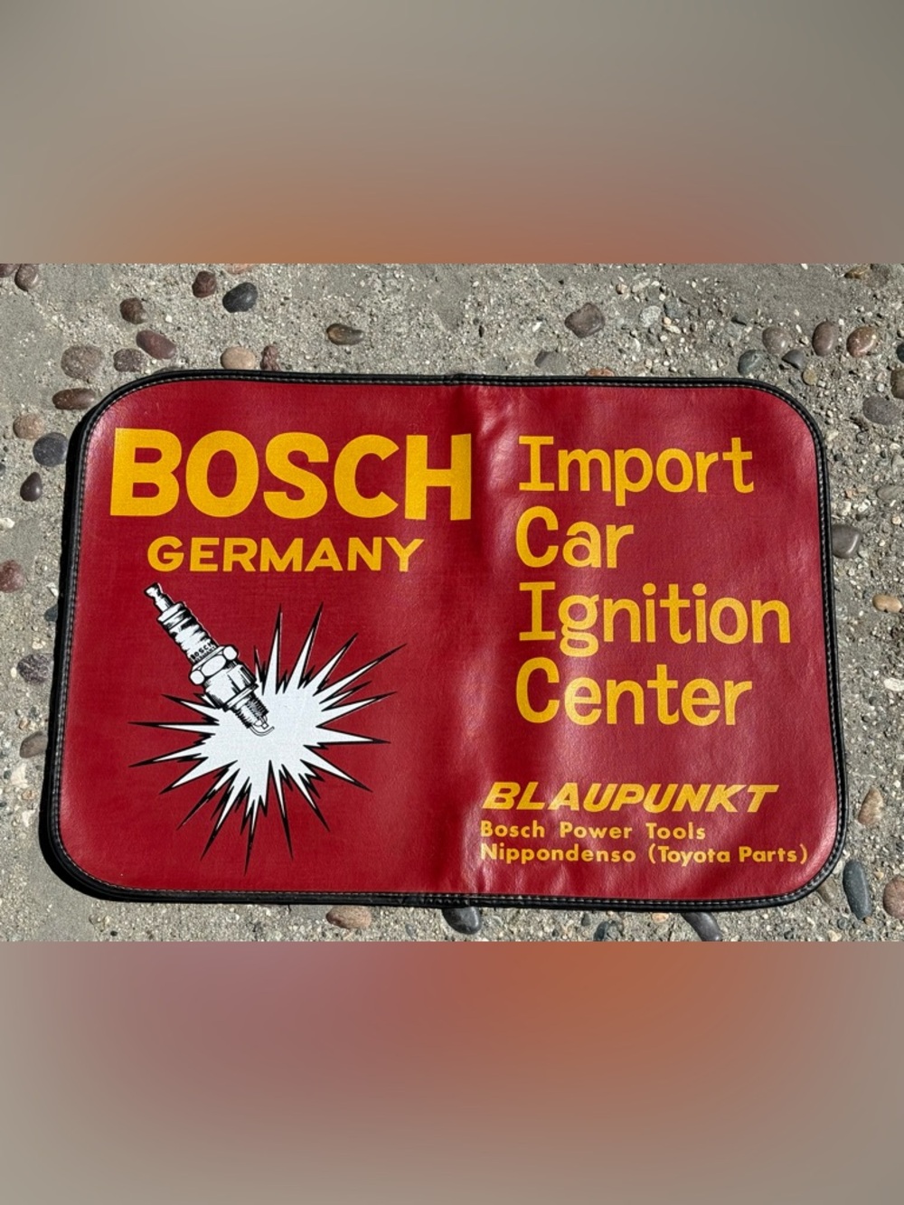 Vintage Bosch Germany Blaupunkt Rubber Work Bench Mat for Auto Repair